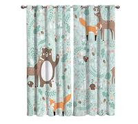 YJLucky 3D HD Imprimé Rideaux Animaux De La Forêt Draperies pour Enfants Chambre À Coucher Rideaux Salon Occultants Isolantion Thermiques 71,6 Pouces X 84 Pouces