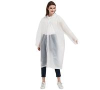 YJLX Poncho de pluie pour femme - Long imperméable - Cape de pluie pliable - Respirant - Vêtement de pluie pour le camping, l'extérieur, la chasse ou la pêche, Blanc., taille unique