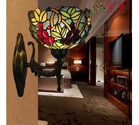Yjmgrowing Applique Murale de Chevet Raisin Style Tiffany Applique Murale Couloir Retro Vitrail 8 "Bras de Mur de Couloir de Balcon d'escalier de Salon, E27,110-240V,B