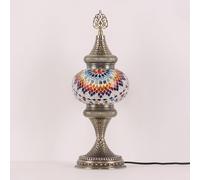 Yjmgrowing Lampe de Table mosaïque Turque Marocaine Faite à la Main, lumière de Bureau en Verre coloré, décoration, Lampe de Chevet pour Chambre, Salon, café, Bar,D