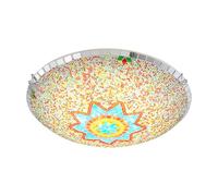 Yjmgrowing Plafonnier LED encastré Style Tiffany Lampe de Plafond mosaïque Turque Luminaire de Plafond bohème Fait à la Main pour Chambre, Salon, Couloir, Cuisine,Cool Light,50cm