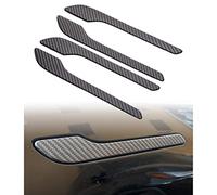 YJMOTOR Convient pour Tesla Model 3 et Modle Y 2017-2023, housse de décoration de poignée de porte de voiture, film de protection, accessoires, 4 pièces (motif en fibre de carbone mat).