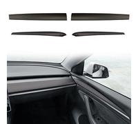 YJMOTOR Lot de 4 enjoliveurs de Porte Avant en ABS pour Tesla Model 3 Y - Kit de décoration intérieure Compatible avec Whit 2020-2023 Model 3/Y (Motif Fibre de Carbone Mate)