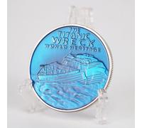 YJMYLTO Collection de pièces commémoratives plaquées Argent Bleu coulé du Titanic - Argent