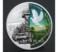 YJMYLTO Guerre et Paix Pièce commémorative dorée/argentée - Argent