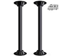 YJNAUPAI Pieds et bases de table de camping-car de 68,6 cm, pieds de table et bride de base en aluminium, base et pieds de montage sur table et au sol, comprend des vis de montage (noir, 2 pieds de