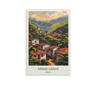 YJNENG Impression sur toile de Minas Gerais du Brésil - Décoration murale moderne - Poster décoratif familial - 30 x 45 cm