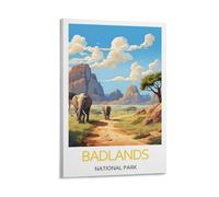 YJNENG Impression sur toile du parc national des Badlands - Décoration murale moderne - Affiche familiale - 60 x 90 cm