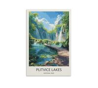YJNENG Impression sur toile du parc national des lacs de Plitvice - Décoration murale moderne - Poster décoratif familial - 30 x 45 cm