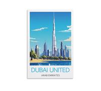 YJNENG Impression sur toile Dubaï Émirats arabes unis Décoration murale moderne 30 x 45 cm
