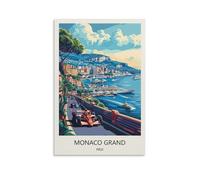YJNENG Impression sur toile Grand Prix de Monaco - Décoration murale moderne - Affiche décorative familiale - 60 x 90 cm