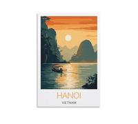 YJNENG Impression sur toile Hanoï Vietnam - Décoration murale moderne - Poster décoratif familial - 20 x 30 cm