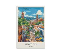 YJNENG Impression sur toile Mexico City - Décoration murale moderne - Poster décoratif familial - 40 x 60 cm