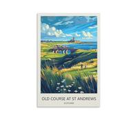 YJNENG Impression sur toile Old Course At St Andrews Scotland - Décoration murale moderne - Poster décoratif familial - 60 x 90 cm