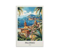 YJNENG Impression sur toile Palerme en Sicile - Décoration murale moderne - 20 x 30 cm