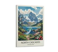 YJNENG Impression sur toile Parc national des Cascades du Nord - Décoration murale moderne - Poster décoratif familial - 40 x 60 cm