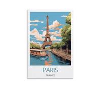 YJNENG Impression sur toile Paris France_1 - Décoration murale moderne - Poster décoratif familial - 20 x 30 cm