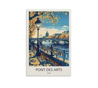 YJNENG Impression sur toile Pont Des Arts Paris - Décoration murale moderne - Poster décoratif familial - 50 x 75 cm