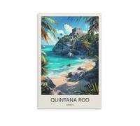 YJNENG Impression sur toile Quintana Roo Mexico - Décoration murale moderne - Poster décoratif familial - 20 x 30 cm