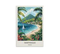 YJNENG Tableau sur toile Martinique France Décor mural Peinture décorative Moderne Affiche de famille 20 x 30 cm
