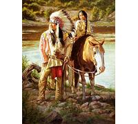 YJPZZG Puzzle 1000 PièCes Puzzle en Bois Tribu Indienne Puzzle Enfant 3 4 5 6 Ans Puzzle en Bois Cadeau Taille finie 75×50cm