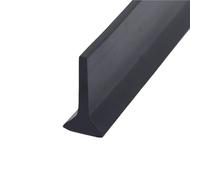 YJQHODY 1 bande d'étanchéité transparente pliable en forme de T, en caoutchouc gris et silicone for douche et salle de bain(Black)