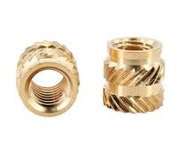 YJQHODY 100 inserts filetés thermofusibles, écrous en laiton, inserts moletés thermofusibles avec double sergé M2 à M8(M3x5x5mm)
