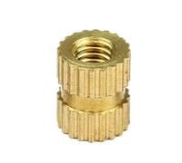 YJQHODY Écrous filetés moletés en cuivre for impression 3D, 10/20/50 pièces, écrous filetés en laiton M2 M2.5 M3 M4 M5 M6(6MM*M2.5 * 3.5MM)