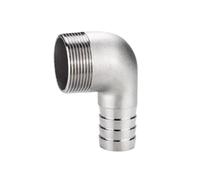 YJQHODY Raccord de tuyau en acier inoxydable 304, connecteur mâle, coude cannelé mâle BSPT à 90 degrés, raccord de plomberie, 1 pièce(10MM*1/2INCH)