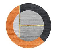 YJRBZ Carpettes Tapis Ronde Moderne Salon Chambre Blanket Chevet Tapis de Yoga Ordinateur Chaise antiglisse Tapis de Mode Tapis - Solide Couleur Splicing (Color : Orange, Size : Diameter 200cm)