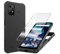 YJROP Coque pour umidigi BISON X20 avec protecteur d'écran en verre trempé fin pare-chocs en silicone anti-rayures et antichoc (noir)