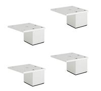 YJRZYQKXKL Pieds de Meuble Argent, Lot de 4 Réglable Pattes de Meuble Carré Aluminum Alloy | Finition en Anodisé Pieds de Table Hauteur: 3-40cm Pieds de Canapé Pieds de Table Basse-3cm/1.2"