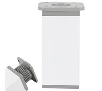 YJRZYQKXKL Pieds de Table Basse Blanc, Lot de 4 Carré Pieds de Meuble Réglable Aluminum Alloy | Finition en Anodisé Table Basse Hauteur: 6-40cm Pied Table Basse Pieds d'armoire-25cm/9.8"