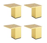 YJRZYQKXKL Pieds de Table Réglable, Lot de 4 Carré Pieds de Meuble Doré Alliage d'aluminium | Finition en Anodisé Pattes de Meuble Hauteur: 3-40cm Pieds de Table Basse-5cm/2