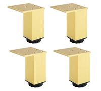 YJRZYQKXKL Pieds de Table Réglable, Lot de 4 Carré Pieds de Meuble Doré Alliage d'aluminium | Finition en Anodisé Pattes de Meuble Hauteur: 3-40cm Pieds de Table Basse-8cm/3.1"