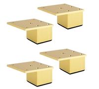 YJRZYQKXKL Pieds de Table Réglable, Lot de 4 Carré Pieds de Meuble Doré Alliage d'aluminium | Finition en Anodisé Pattes de Meuble Hauteur: 3-40cm Pieds de Table Basse-3cm/1.2"
