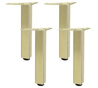 YJRZYQKXKL Pieds de Table Réglable, Lot de 4 Carré Pieds de Meuble Doré Alliage de Aluminium | Finition en Anodisé Pattes de Meuble Hauteur: 6-40cm Cabinet Jambes Pieds de Table Basse-30cm/11.8"