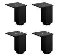 YJRZYQKXKL Pieds de Table Réglable, Lot de 4 Carré Pieds de Meuble Noir Alliage d'aluminium | Finition en Anodisé Pattes de Meuble Hauteur: 3-40cm Pieds de Table Basse-8cm/3.1"