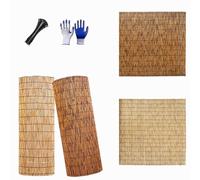 YJSGHRHL Canisse en Roseau Balcon, Rouleaux de Clôture en Bambou Pare-Vue pour Jardin Terrasse Piscine, Canisse Roseau Occultant 30 40 70 95 120 145 160 180cm Hauteur, sur Mesure(Natural)