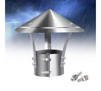 YJSGHRHL Chapeau de Cheminée Anti Pluie 80-240 mm, Capot de Cheminée en Acier Inoxydable 304, Couvercle d’évacuation de Fumées, Hotte de Conduits de Poêle, Capuchon de Vent Installation Facile(18cm)