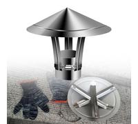 YJSGHRHL Chapeau de Cheminée Anti Pluie en Acier Inoxydable 201, Capot de Conduit de Fumée 50mm - 300mm, Hotte D'aération de Cheminée, Couverture de Cheminée de Toit for Anti Oiseaux(8cm)