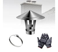 YJSGHRHL Chapeau de Cheminée Anti Pluie et Neige, Couverture de Cheminée for évacuation de fumée, Capuchon d'aération en Acier Inoxydable 304, Capot de Cheminée poêle, Installation Facile(25cm)