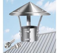 YJSGHRHL Chapeau de Cheminée Poêle, Capot de Tuyau de Cheminée, Capuchon de Cheminée Anti Pluie for Conduit de 180-240mm de diamètre, Couvercle de Vent for Toit, avec des vis métalliques(18cm)
