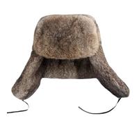 YJSM 100% Fourrure de Lapin Aviator Cache-Oreilles Chapeau Coupe-Vent Hommes et Femmes Fourrure Chapeau Sangles Hommes Hiver Vrai Lapin Fourrure aviateur Chapeaux (Brun XXL)