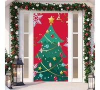 YJSZY DéCoration De Porte D'EntréE De NoëL Et d'halloween 2025,Couverture De Porte éLastique AjustéE,Housse éLastique De Porte D'EntréE De NoëL pour ExtéRieur,Maison,Jardin,FêTe (Color 9,90 X 210cm)