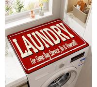 YJSZY Housse De Machine à Laver,Tapis Protection Machine A Laver,AntidéRapant Housse De RéFrigéRateur Douce Et DéCoupable pour Machine à Laver,SèChe-Linge,RéFrigéRateur,Cuisine,Bain (Rouge,50 x50 cm)
