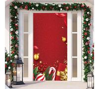 YJSZY Housse De Porte D'entrée De Noël,DéCoration De Porte De NoëL,avec éLastique,90 X 210 Cm,Christmas Door Cover,BannièRe De Porte D'EntréE,Accessoires pour Porche IntéRieur Et ExtéRieur (Color 3)