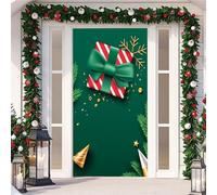 YJSZY Housse De Porte D'entrée De Noël,DéCoration De Porte De NoëL,avec éLastique,90 X 210 Cm,Christmas Door Cover,BannièRe De Porte D'EntréE,Accessoires pour Porche IntéRieur Et ExtéRieur (Color 6)