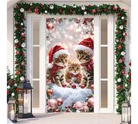 YJSZY Housse De Porte D'EntréE éLastique De NoëL,210 X 90 Cm,Decoration Noel Porte Entree,Couverture De Porte Noel,Noel Decoration D'IntéRieur pour à L'IntéRieur à L'ExtéRieur (Color 3)