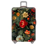 YJSZY Housse De Valise éPaisse Avec Fermeture éClair,Housse De Protection éLastique Anti-Rayures,Lavable Et Anti-PoussièRe Pour Valise Trolley De 18 à 32 Pouces,Luggage Cover (Fleur,S(18-21inch))